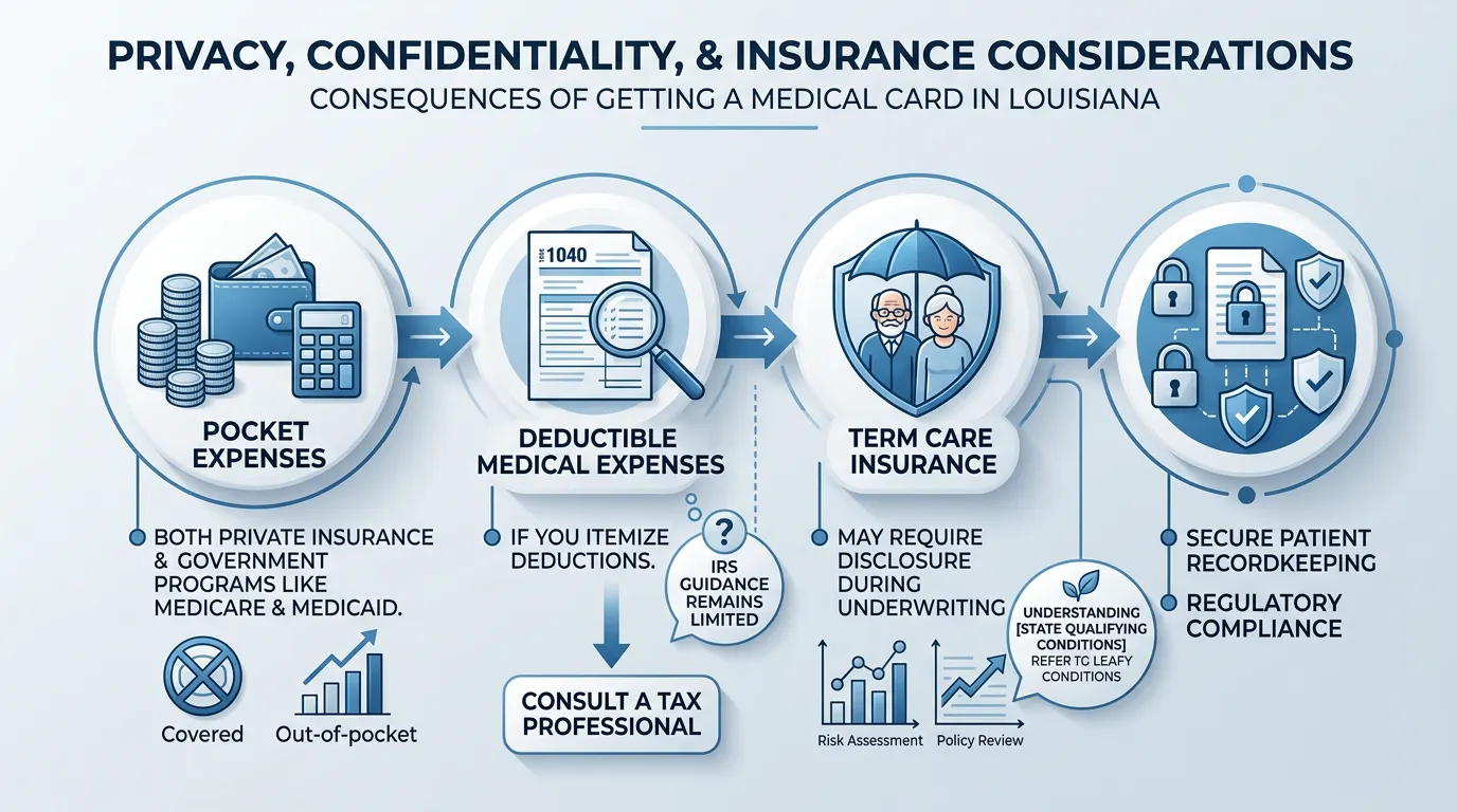 Infographic: Privacy, Confidentiality, and Insurance Considerations - Consequences of Getting a Medical Card in Louisiana
